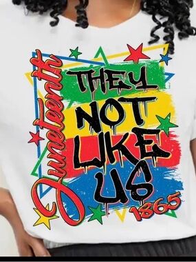 Graphic Tee "They Not Like Us" in Bold Primary Colors
